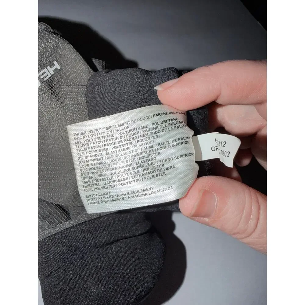 Head running cycling insulated waterproof hybrid gloves size small gray black